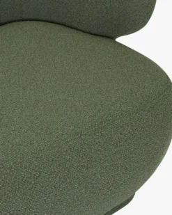 Méridienne accoudoir droite, Vert kaki bouclé, L200 Giulia