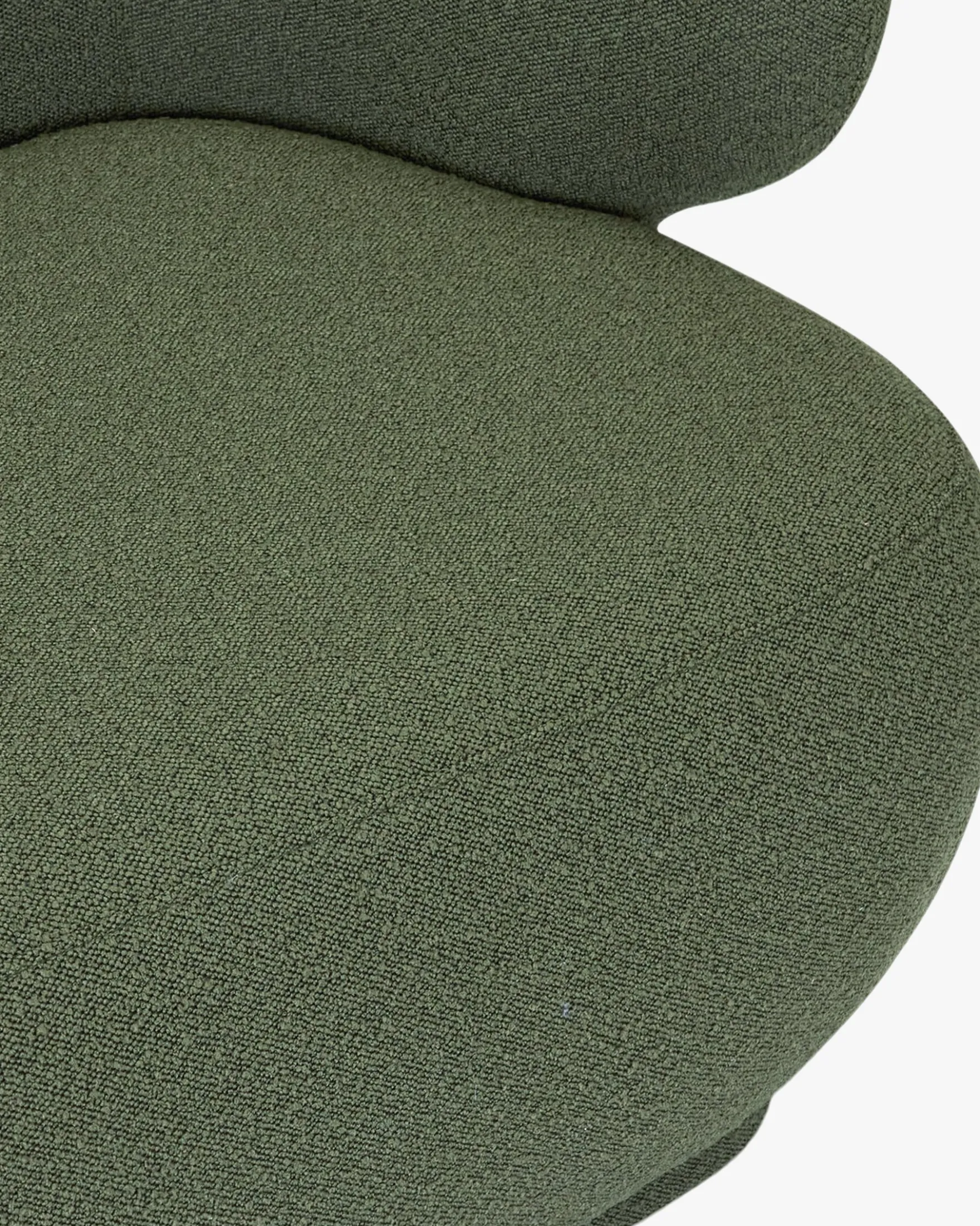 Méridienne accoudoir droite, Vert kaki bouclé, L200 Giulia