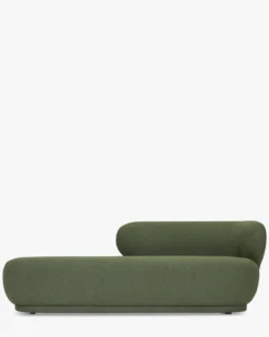 Méridienne accoudoir droite, Vert kaki bouclé, L200 Giulia