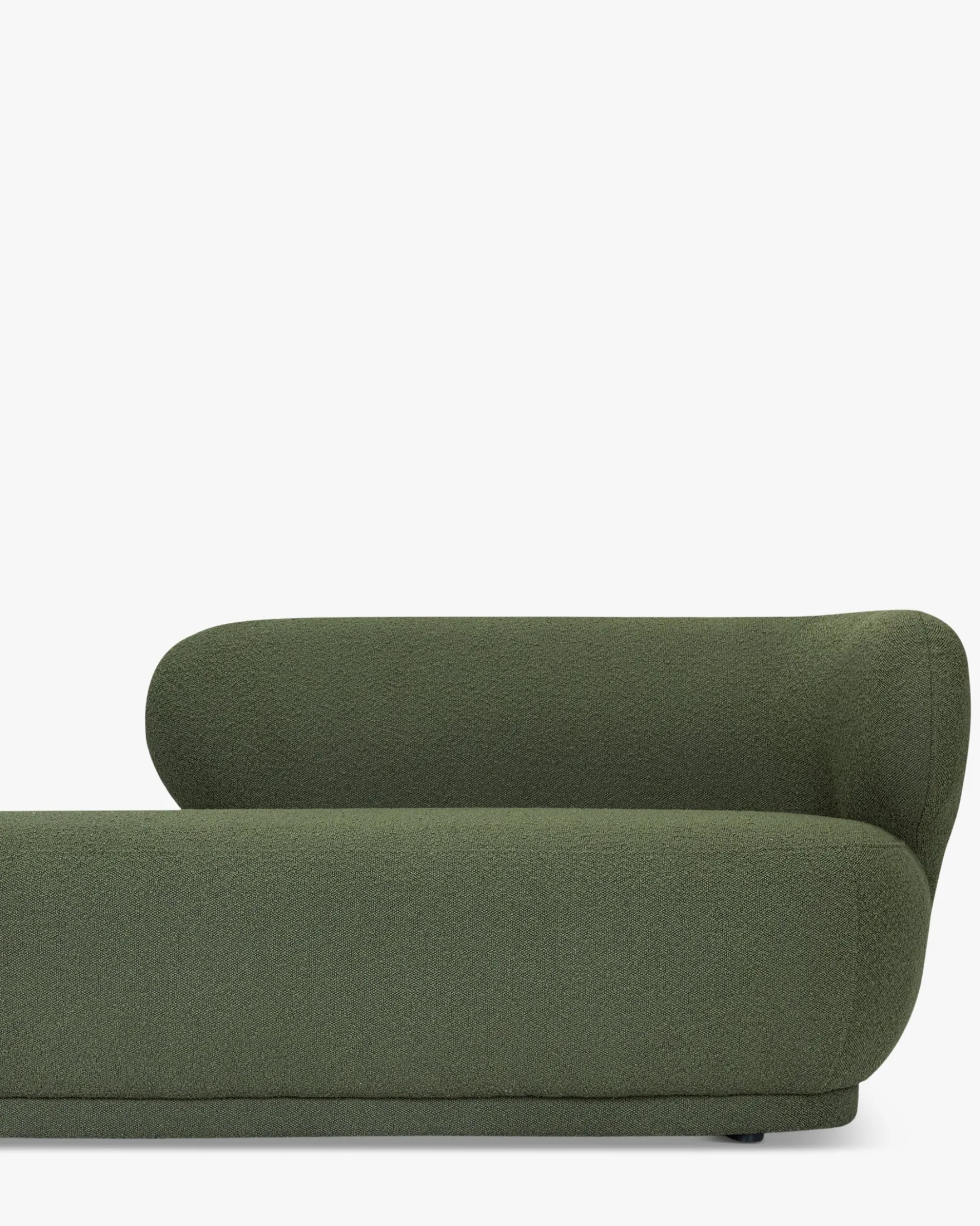 Méridienne accoudoir droite, Vert kaki bouclé, L200 Giulia