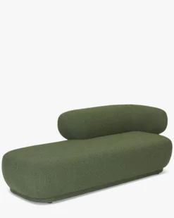Méridienne accoudoir droite, Vert kaki bouclé, L200 Giulia