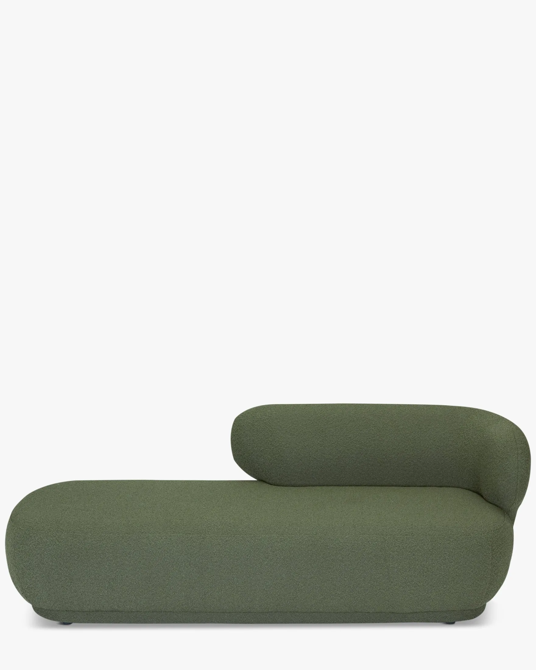 Méridienne accoudoir droite, Vert kaki bouclé, L200 Giulia