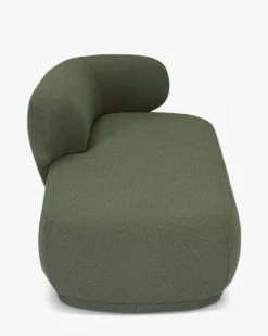 Méridienne accoudoir droite, Vert kaki bouclé, L200 Giulia