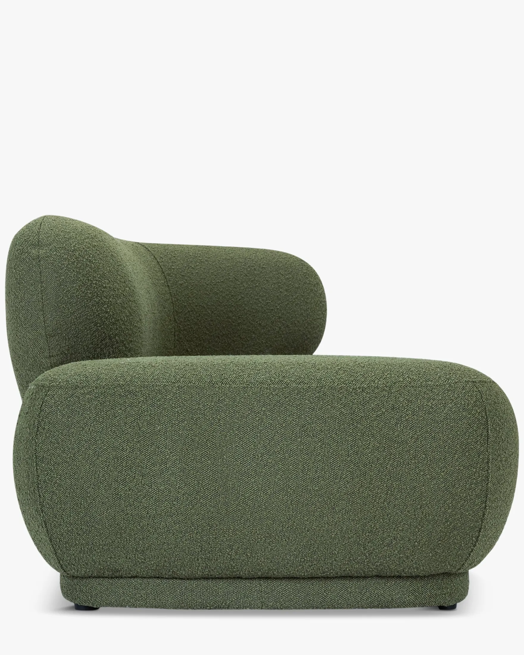 Méridienne accoudoir droite, Vert kaki bouclé, L200 Giulia