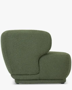 Méridienne accoudoir gauche, Vert kaki bouclé, L200 Giulia