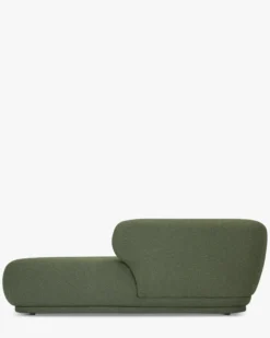 Méridienne accoudoir gauche, Vert kaki bouclé, L200 Giulia