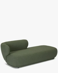 Méridienne accoudoir gauche, Vert kaki bouclé, L200 Giulia
