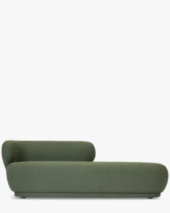 Méridienne accoudoir gauche, Vert kaki bouclé, L200 Giulia