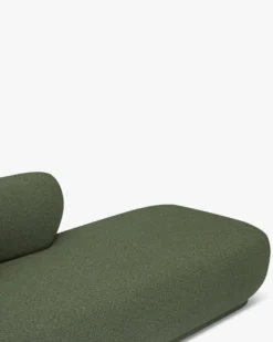 Méridienne accoudoir gauche, Vert kaki bouclé, L200 Giulia