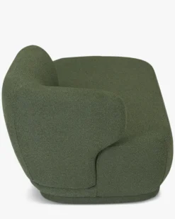 Méridienne accoudoir gauche, Vert kaki bouclé, L200 Giulia