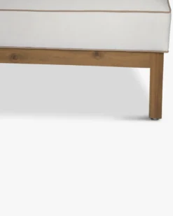 Méridienne gauche ou bain de soleil modulable, Blanc crème & bois d'acacia, L161 Bayside