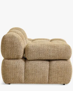 Méridienne modulable, Tweed marron caramel Waffle