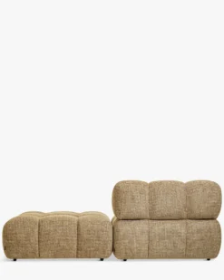 Méridienne modulable, Tweed marron caramel Waffle