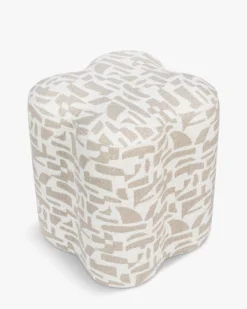 Pouf, Beige géométrique, H46 Ipsy