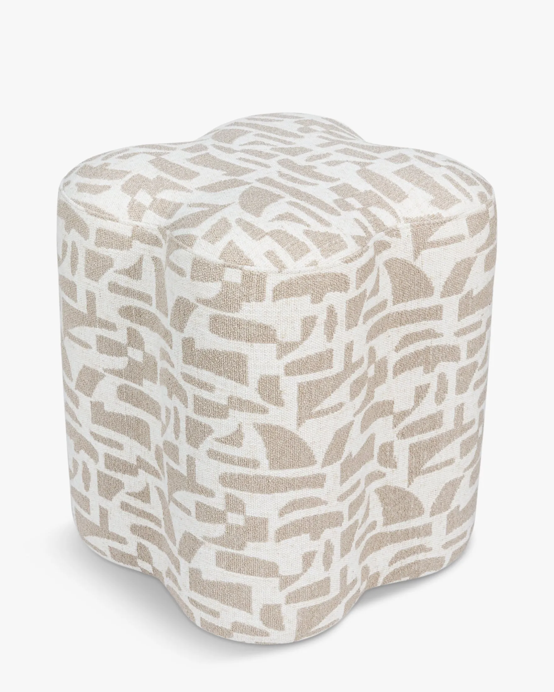 Pouf, Beige géométrique, H46 Ipsy