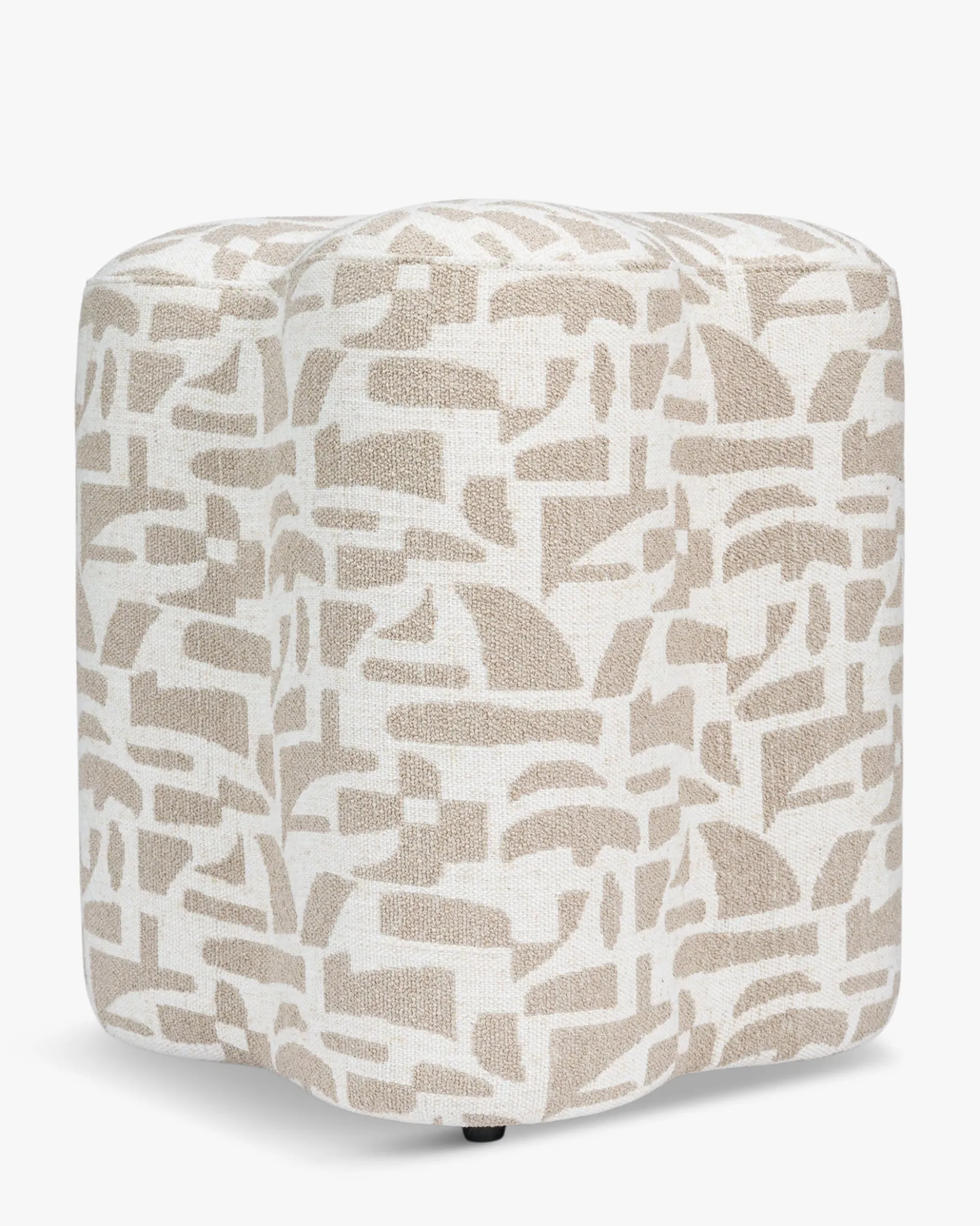 Pouf, Beige géométrique, H46 Ipsy