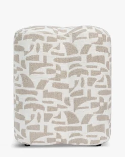 Pouf, Beige géométrique, H46 Ipsy