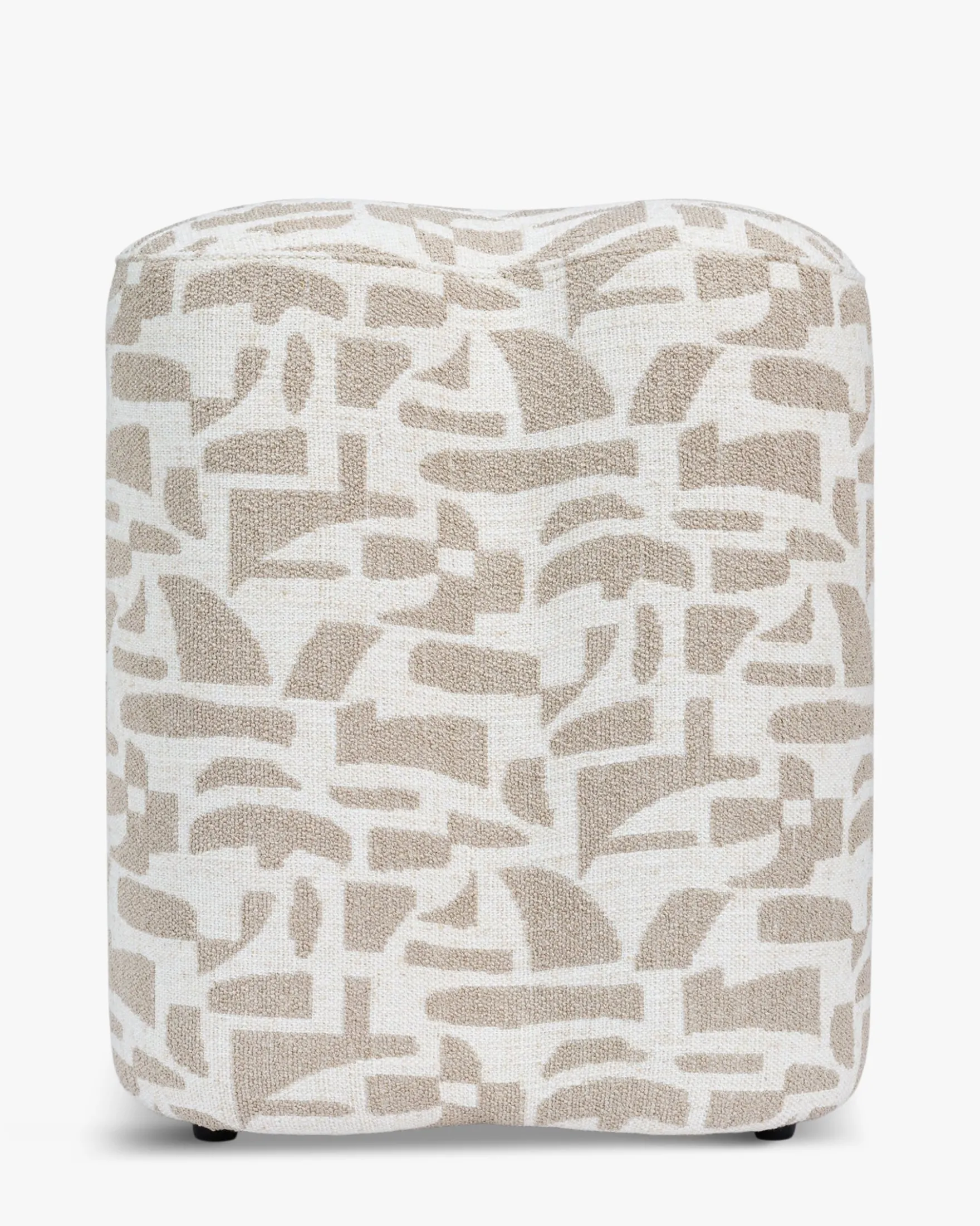 Pouf, Beige géométrique, H46 Ipsy