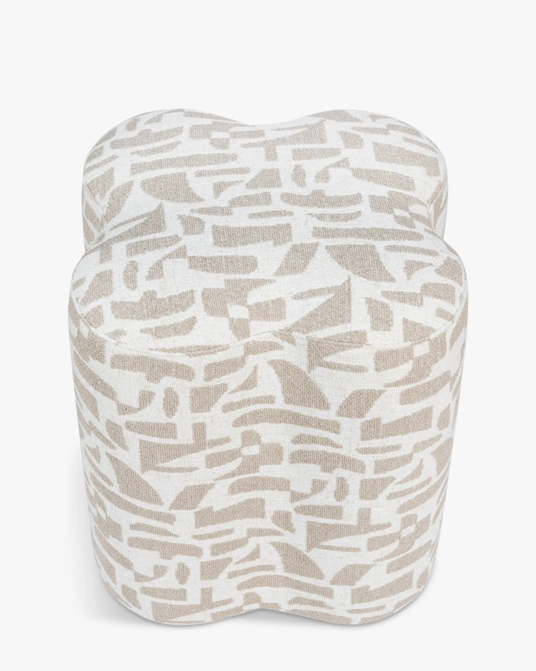 Pouf, Beige géométrique, H46 Ipsy