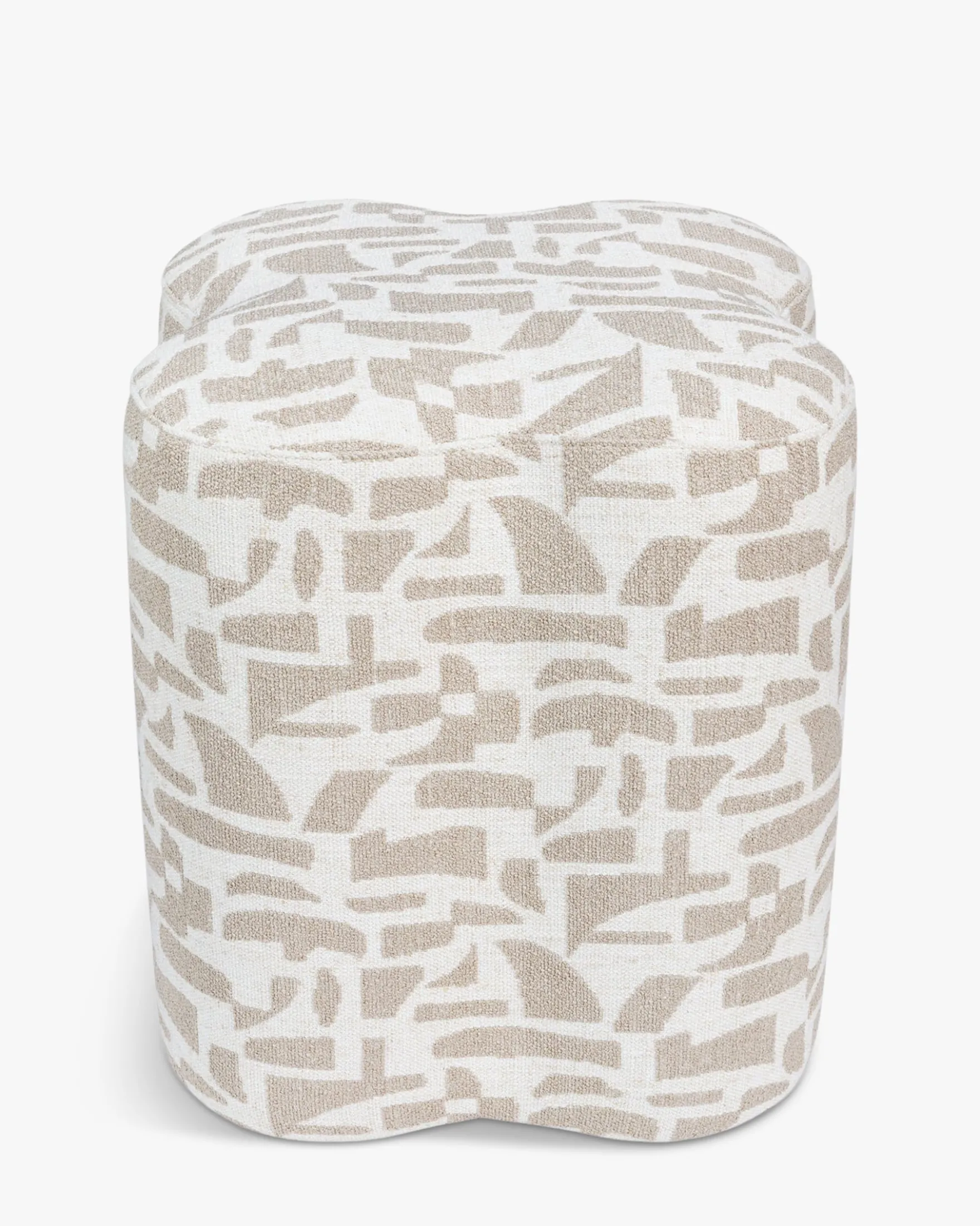Pouf, Beige géométrique, H46 Ipsy