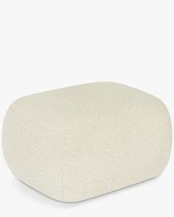 Pouf, Blanc avoine bouclé, H40 Volta