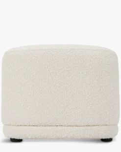 Pouf, Ecru bouclé, H41 Enzo