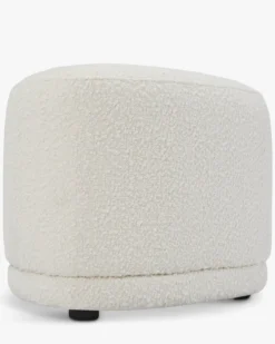 Pouf, Ecru bouclé, H41 Enzo