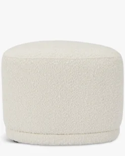 Pouf, Ecru bouclé, H41 Enzo