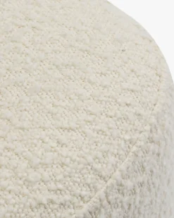 Pouf, Ecru bouclé, H41 Enzo
