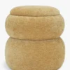 Pouf, Jaune ocre crêpé, H43 Sliema