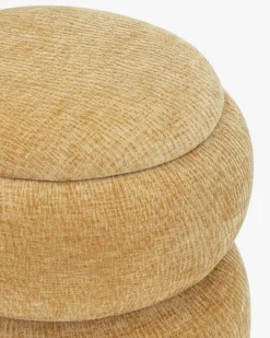 Pouf, Jaune ocre crêpé, H43 Sliema