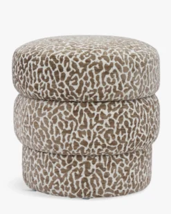 Pouf, Léopard marron, H43 Mdina