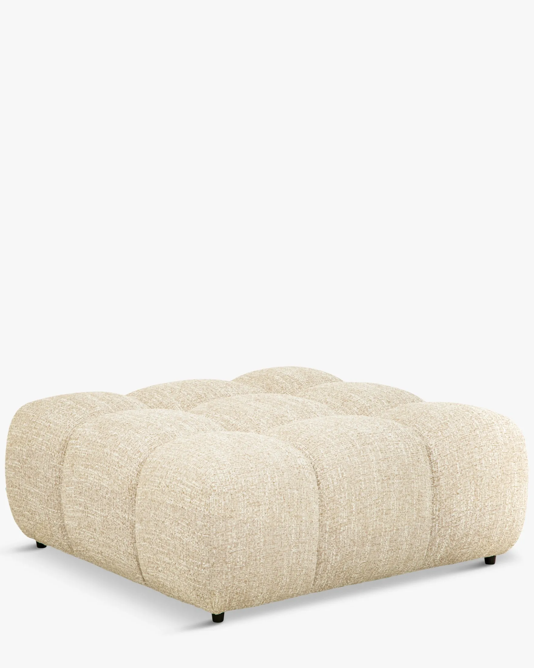 Pouf modulable, Tweed beige Waffle