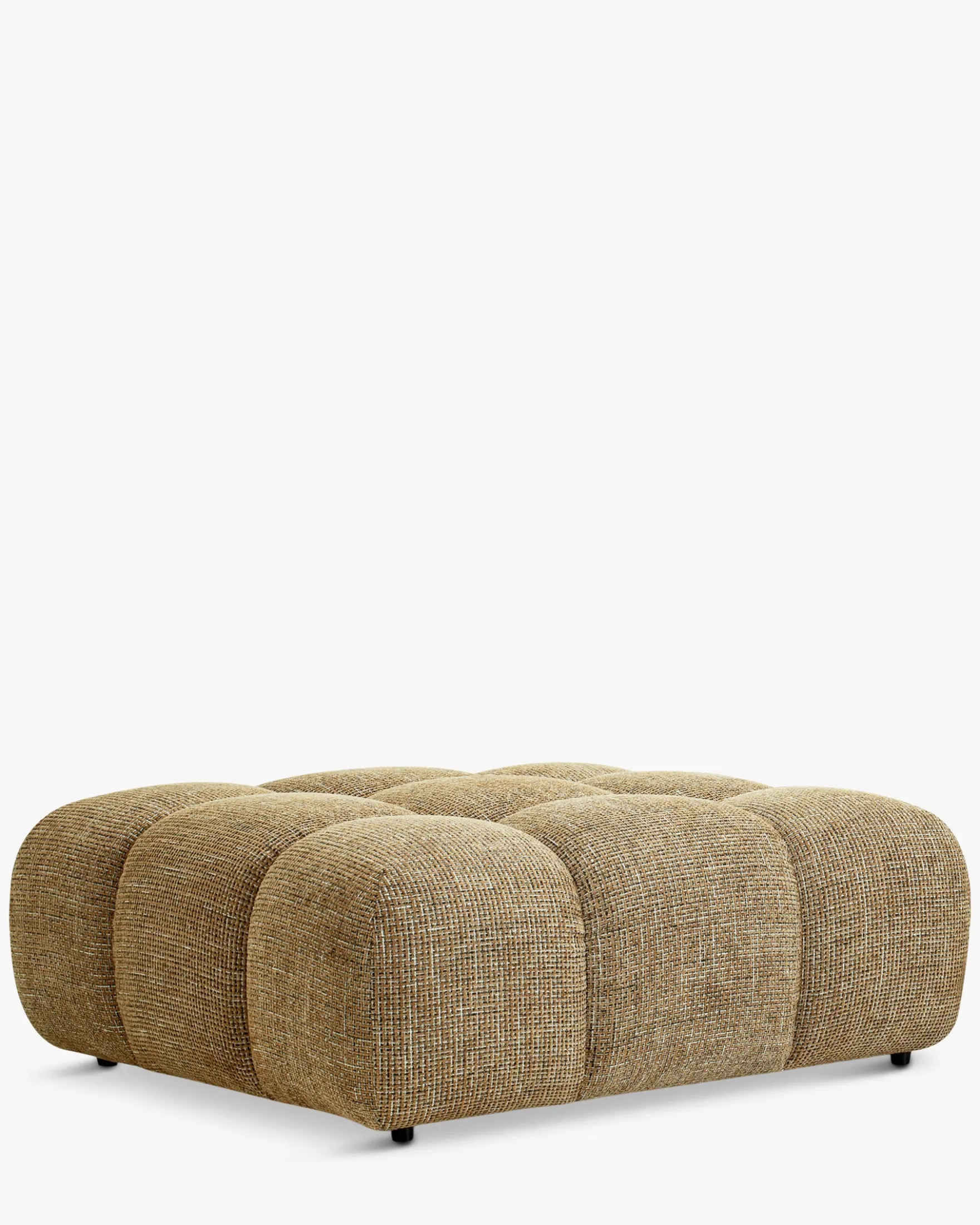 Pouf modulable, Tweed marron caramel Waffle