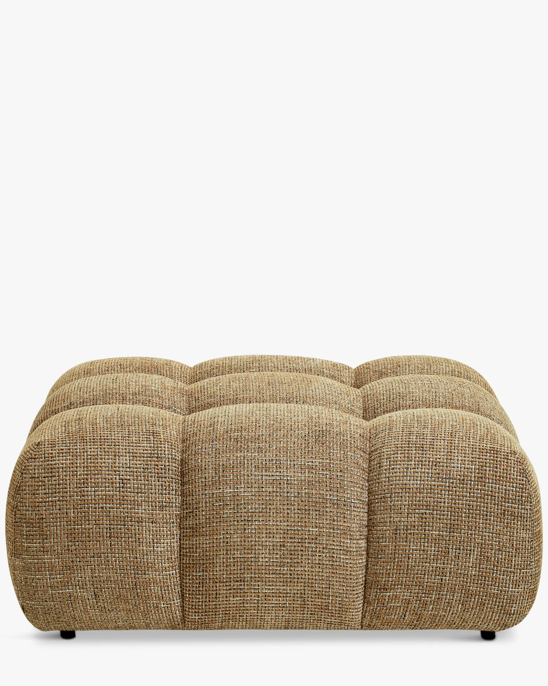Pouf modulable, Tweed marron caramel Waffle