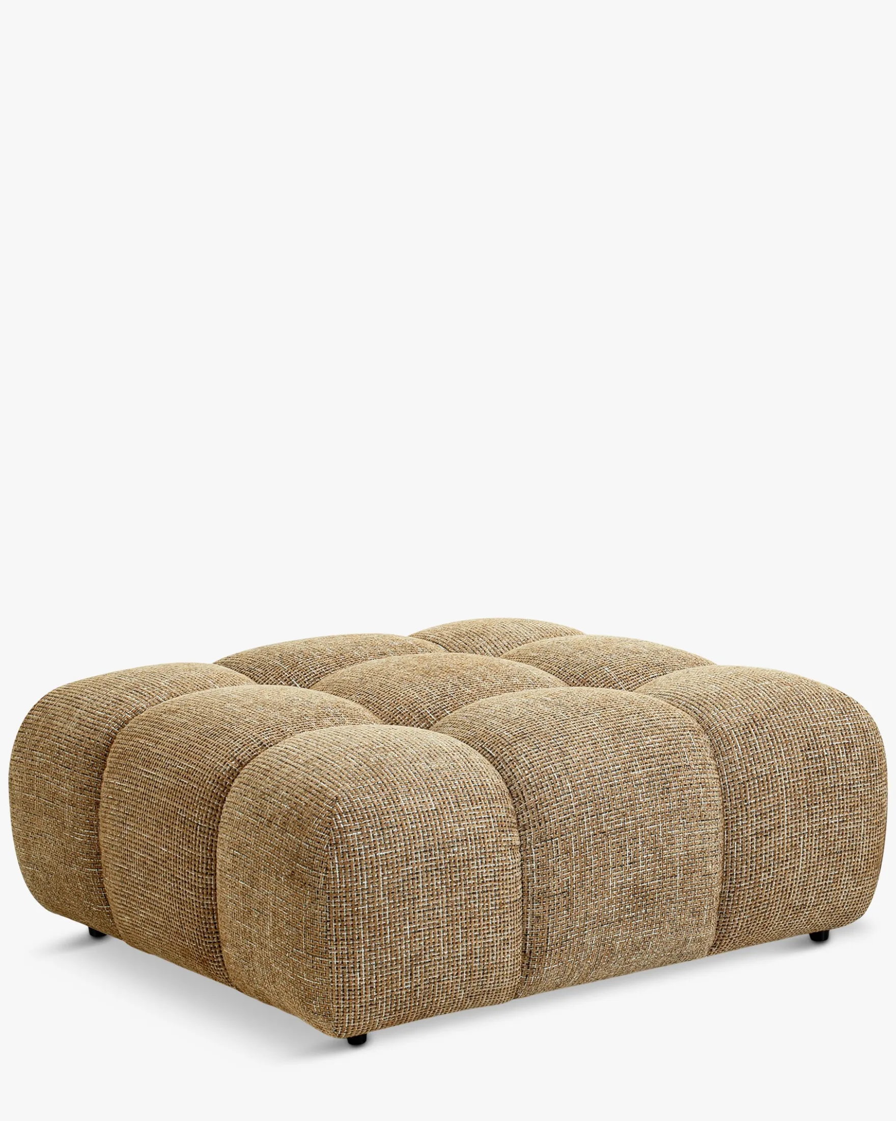 Pouf modulable, Tweed marron caramel Waffle