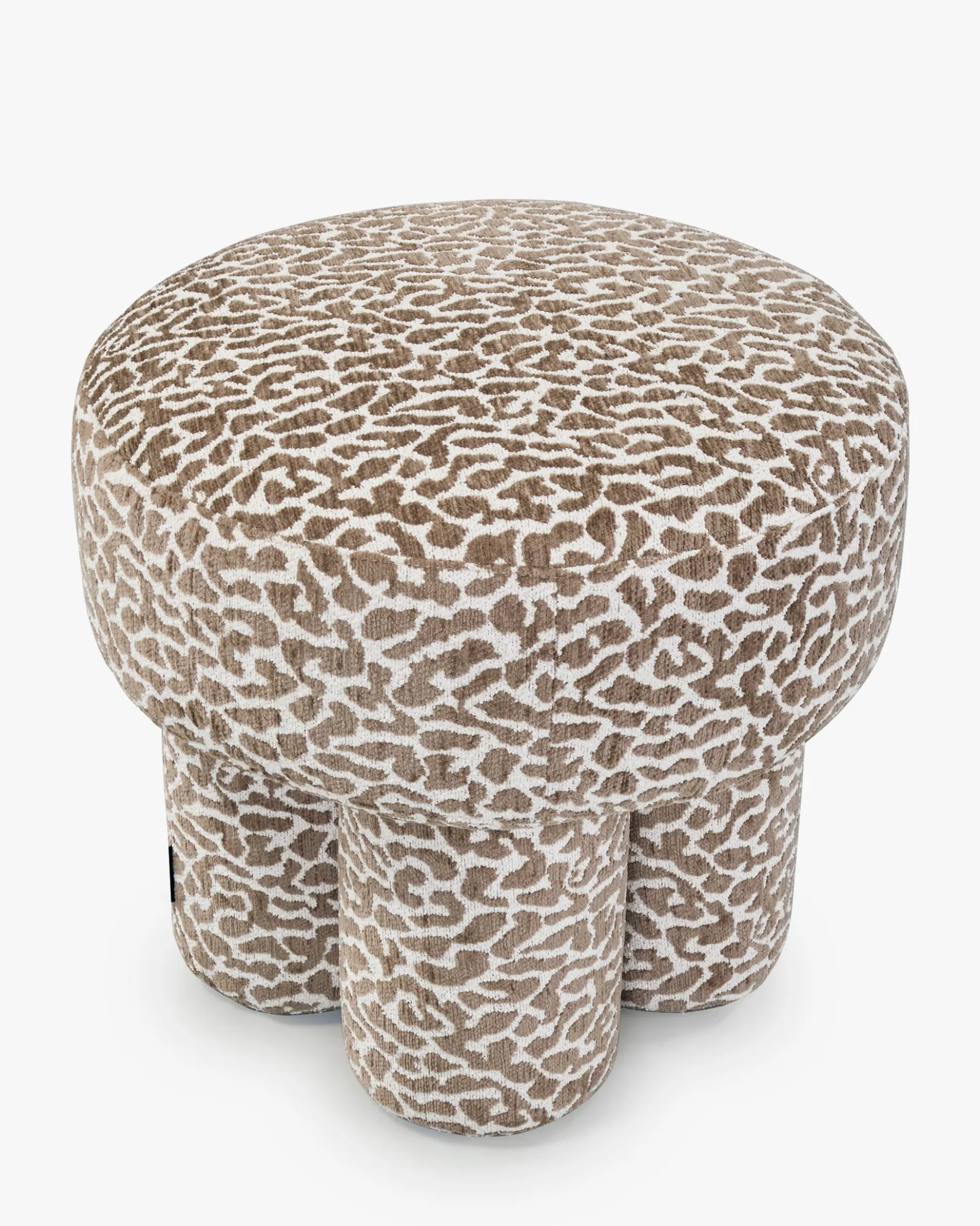 Pouf ou tabouret, Léopard marron, Ø44 Corinthe
