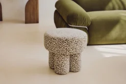Pouf ou tabouret, Léopard marron, Ø44 Corinthe