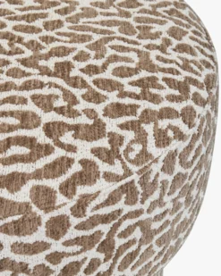 Pouf ou tabouret, Léopard marron, Ø44 Corinthe