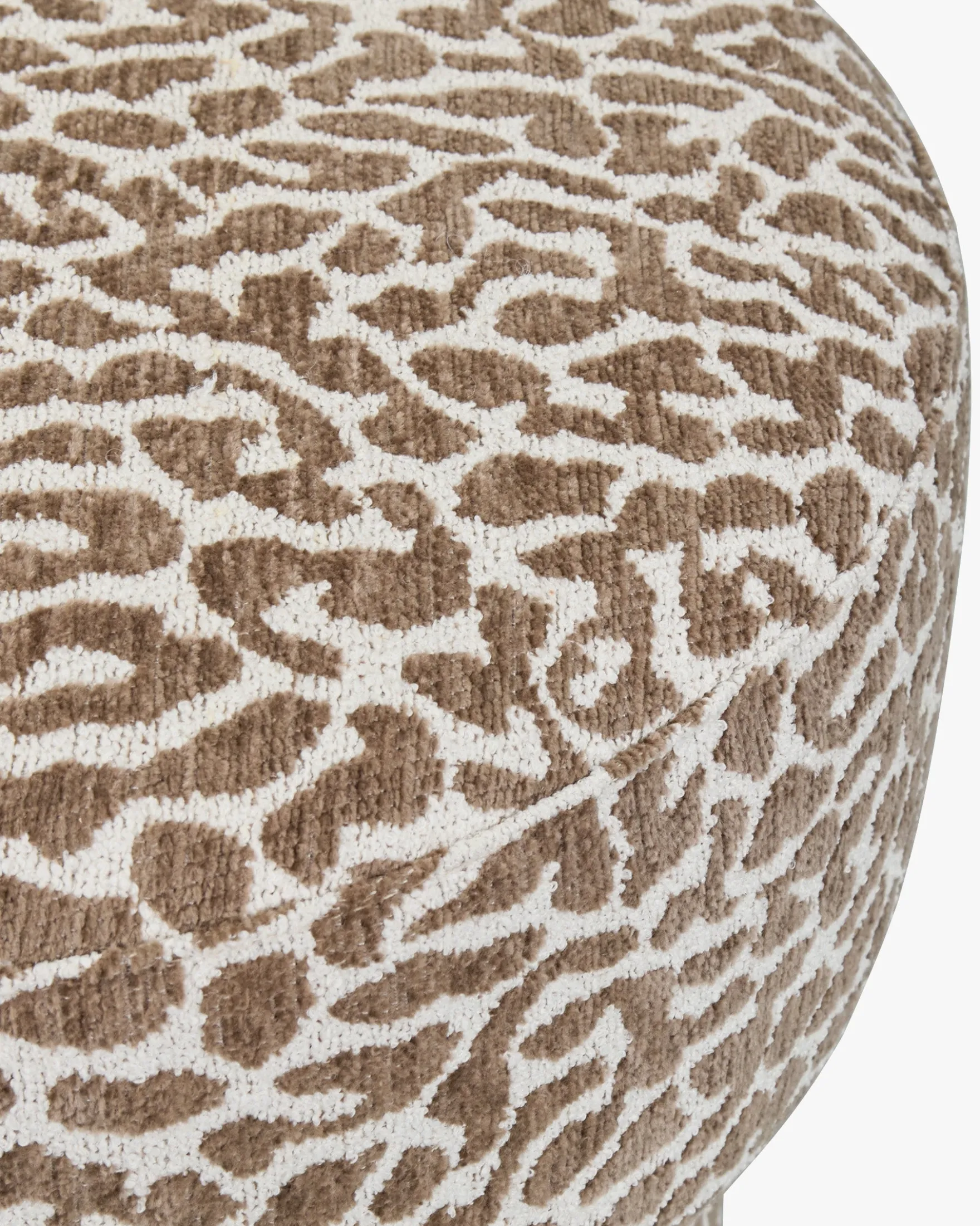 Pouf ou tabouret, Léopard marron, Ø44 Corinthe