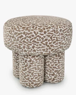 Pouf ou tabouret, Léopard marron, Ø44 Corinthe