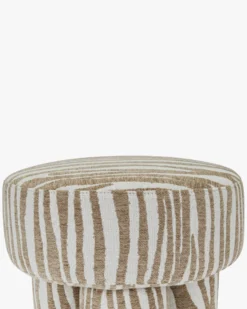 Pouf ou tabouret, Zèbre beige, Ø44 Corinthe