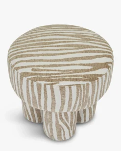 Pouf ou tabouret, Zèbre beige, Ø44 Corinthe