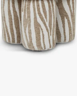 Pouf ou tabouret, Zèbre beige, Ø44 Corinthe