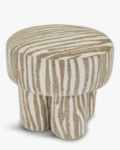 Pouf ou tabouret, Zèbre beige, Ø44 Corinthe
