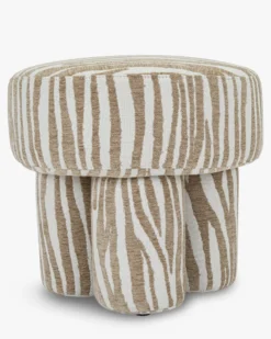 Pouf ou tabouret, Zèbre beige, Ø44 Corinthe