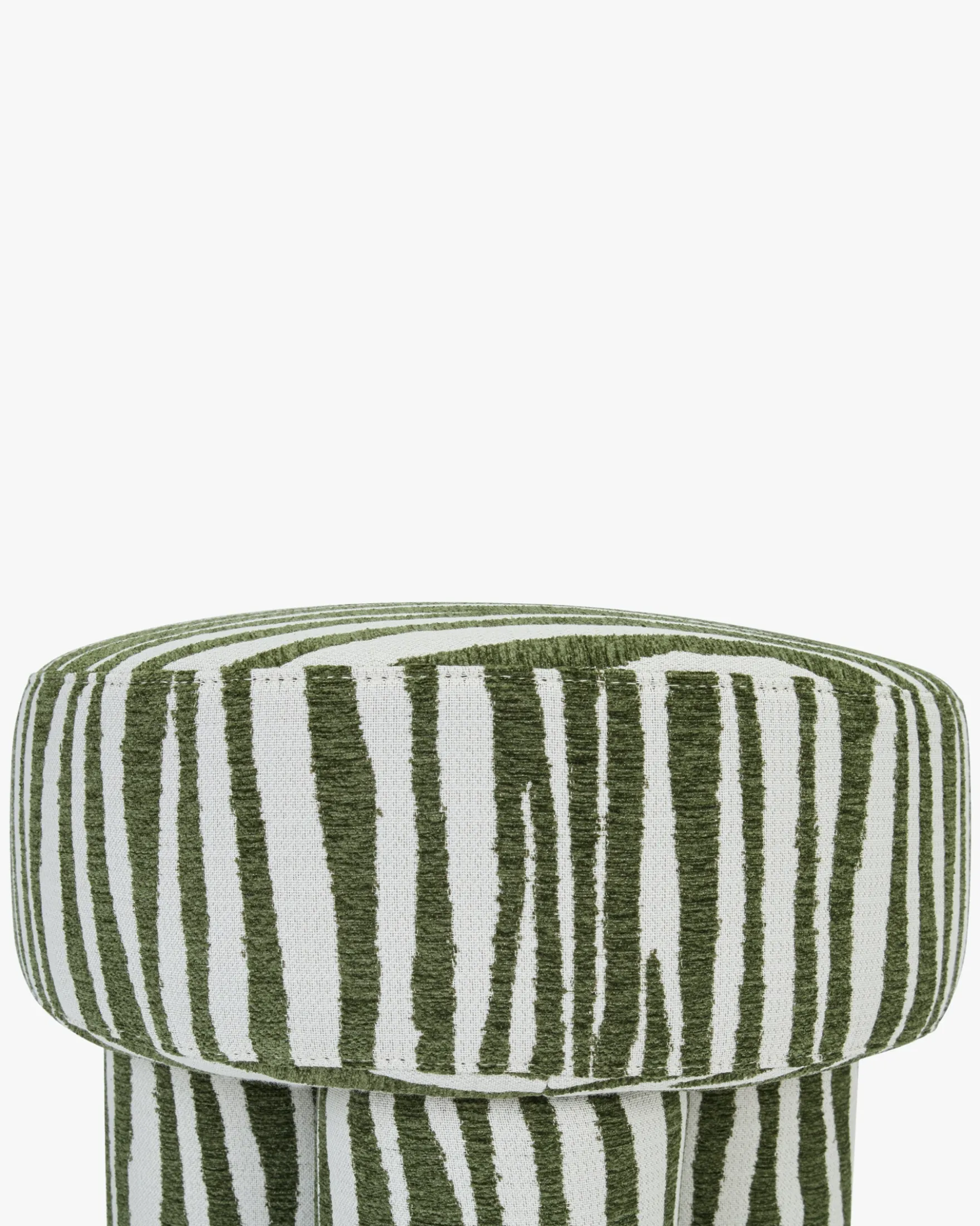 Pouf ou tabouret, Zèbre vert, Ø44 Corinthe
