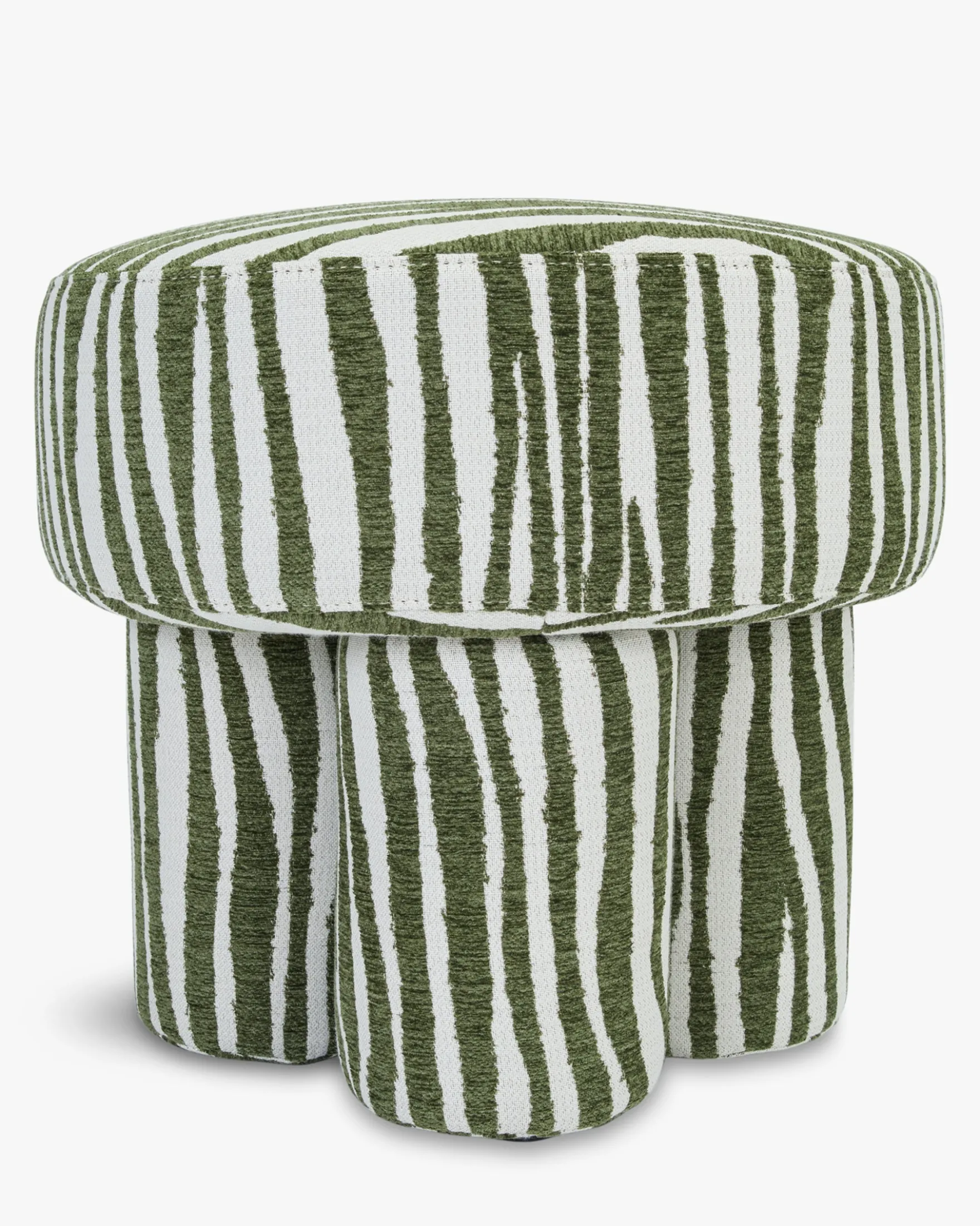 Pouf ou tabouret, Zèbre vert, Ø44 Corinthe