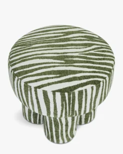 Pouf ou tabouret, Zèbre vert, Ø44 Corinthe