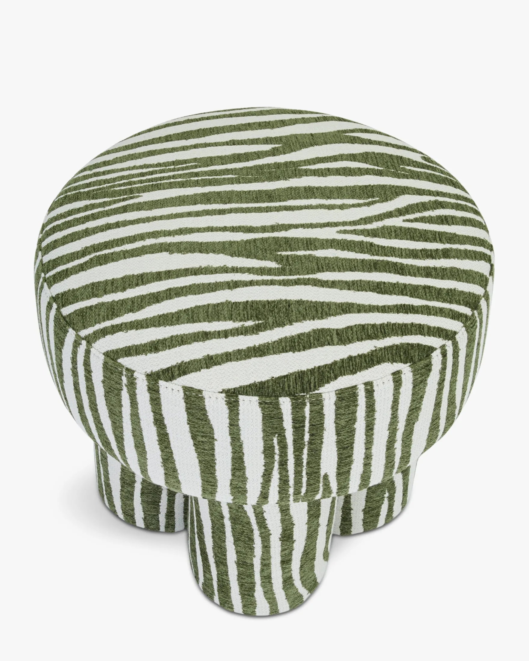 Pouf ou tabouret, Zèbre vert, Ø44 Corinthe